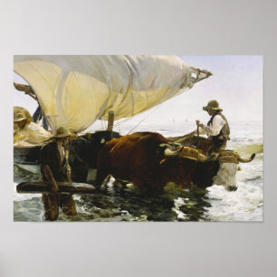 Poster Joaquin Sorolla - Le retour de la pêche