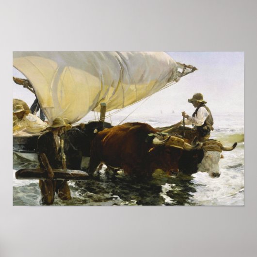 Poster Joaquin Sorolla - Le retour de la pêche (Devant)