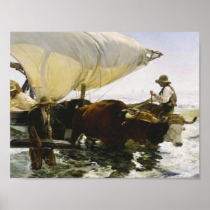 Poster Joaquin Sorolla - Le retour de la pêche
