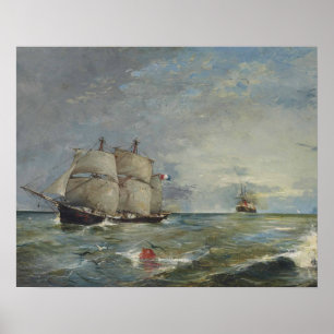 Poster Joaquin Sorolla - Les voiliers de la mer