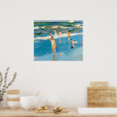 Poster Joaquín Sorolla los niños en el mar playa (Cuisine)