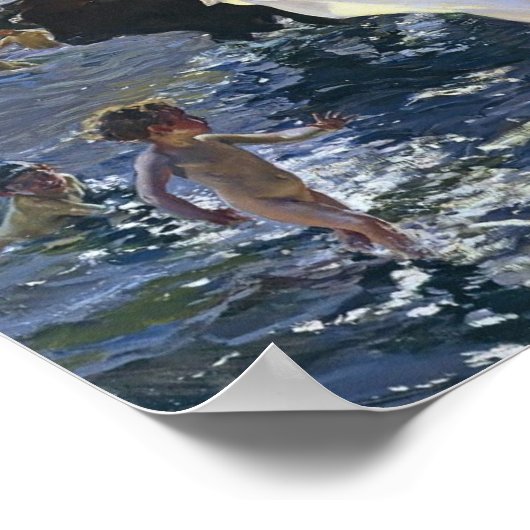 Poster Joaquín Sorolla - Temps de baignade (Coin)