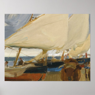 Poster Joaquin Sorolla - Valencia Beach