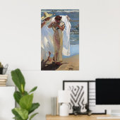 Poster Joaquín Sorolla y Bastida après le bain (Bureau à domicile)