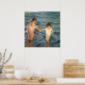 Poster Joaquín Sorolla y Bastida Enfants dans la mer (Cuisine)