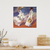 Poster Joaquín Sorolla y Bastida Marcher Sur La Plage (Cuisine)