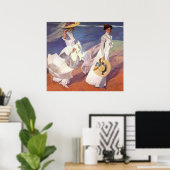 Poster Joaquín Sorolla y Bastida Marcher Sur La Plage (Bureau à domicile)