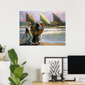 Poster Joaquín Sorolla y Bastida Trois voiles (Bureau à domicile)
