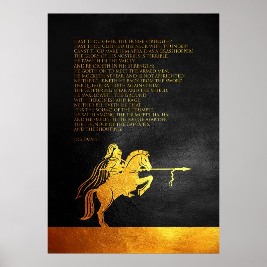 Poster Job 39:19-25 Verse de la Bible (Devant)