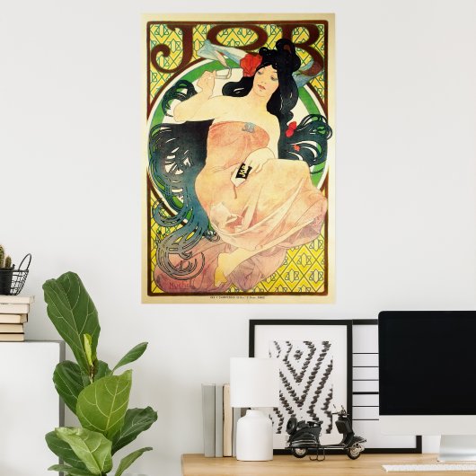 Poster JOB d'Alphonse Mucha (Bureau à domicile)