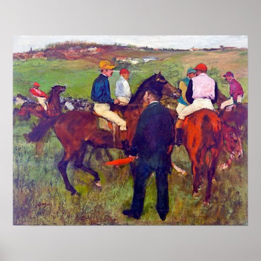 Poster Jockey et Cheval (avant la course), Edgar Degas (Devant)