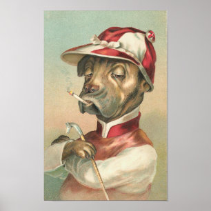 Poster Jockey vintage de chien