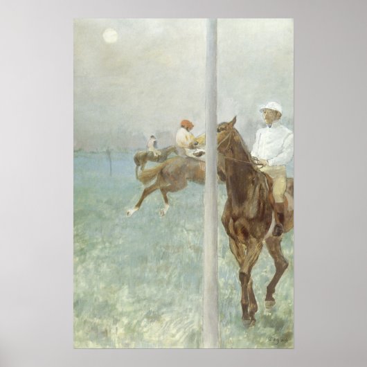 Poster Jockeys avant la course par Edgar Degas (Devant)