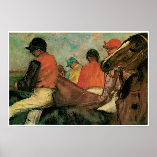 Poster Jockeys, Edgar Degas (Devant)
