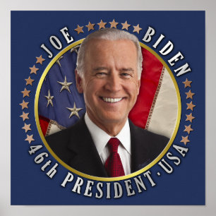 Poster Joe Biden 46e Président USA Photo commémorative