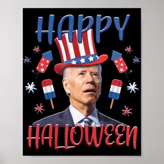 Poster Joe Biden a confondu Joyeux 4ème d'Halloween Quatr (Devant)