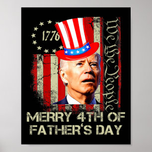 Poster Joe Biden drôle 4 juillet Joyeux 4 père
