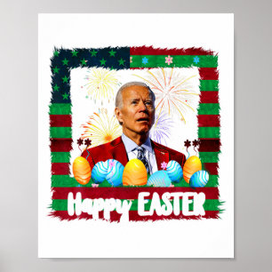 Poster Joe Biden drôle Joyeuses Pâques Confus 4 juillet
