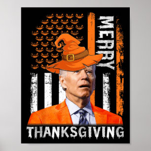 Poster Joe Biden Joyeux Halloween Joyeux Thanksgiving Us 