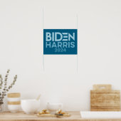 Poster Joe Biden Kamala Harris 2024 bleu blanc (Cuisine)