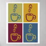 Poster Joe Time Coffee Pop Art Muted Print<br><div class="desc">For coffee and cafe lovers,  this would be a great wall piece for any room of your home. Featuring original art by David Magliocco/DMCreative.</div>