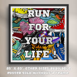 Poster Jogger du coureur d'art pop gras<br><div class="desc">"Bold Pop Art Runner Jogger" est un design saisissant avec un collage vibrant de baskets aux couleurs audacieuses et dynamiques. Inspiré par l'esthétique pop art moderne est idéal pour les coureurs, les amateurs de baskets et les amateurs d'art contemporain. Ce design est parfait pour les t-shirts, accessoires, décoration maison et...</div>