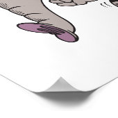 Poster joggeur idiot jogging dessin animé d'éléphant (Coin)