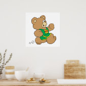 Poster Jogging Running Bear (Cuisine)
