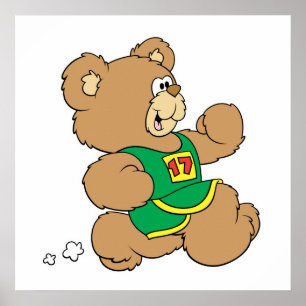 Poster Jogging Running Bear