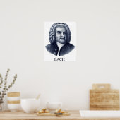 Poster Johann Sebastian Bach, bleu (Cuisine)