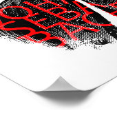 Poster Johann Sebastian Bach portrait et lettres rouges (Coin)