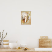 Poster Johann Sebastian Bach Portrait im Aquarell Style (Cuisine)