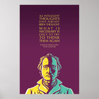 Poster Johann W von Goethe Citation Inspirationnelle : Pe