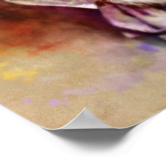 Poster Johannes Brahms Portrait im Aquarell Style (Coin)