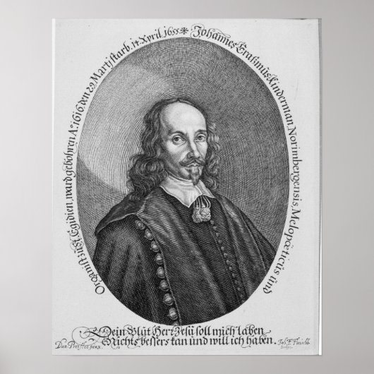 Poster Johannes Erasmus Kindermann (Devant)