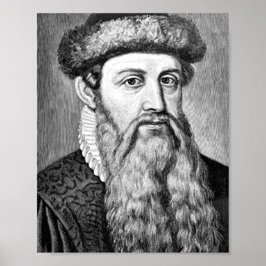 Poster Johannes Gutenberg Portrait (Devant)