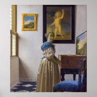 Johannes Vermeer - Dame debout devant un virginal