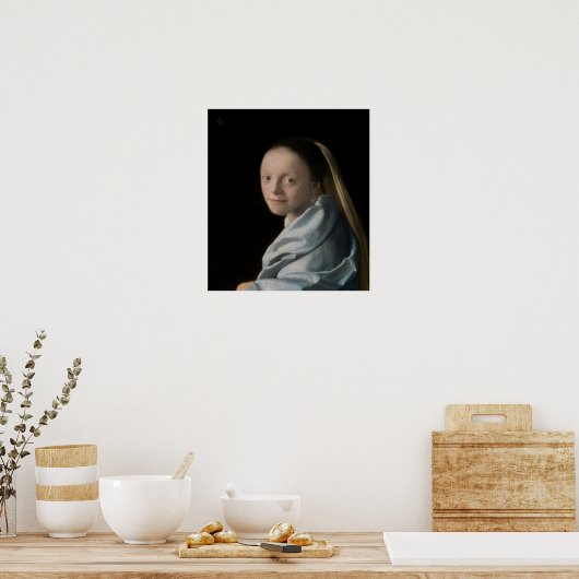Poster Johannes Vermeer - Étude d'une jeune femme (Cuisine)