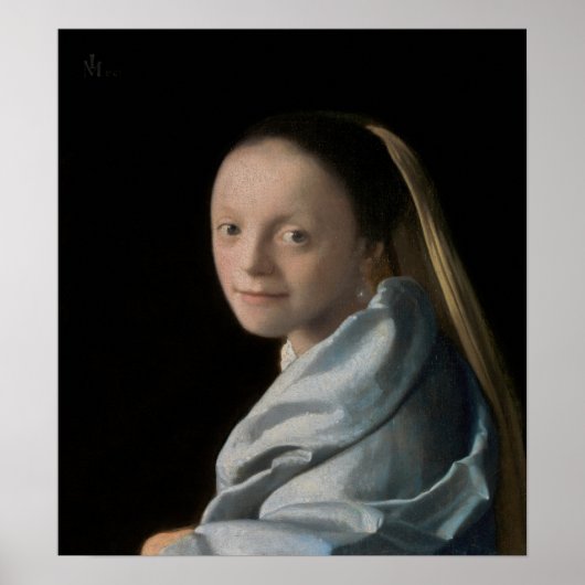 Poster Johannes Vermeer - Étude d'une jeune femme (Devant)