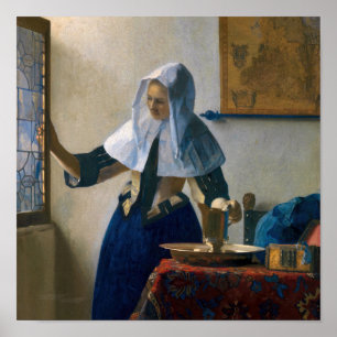 Poster Johannes Vermeer - Femme au pichet d'eau