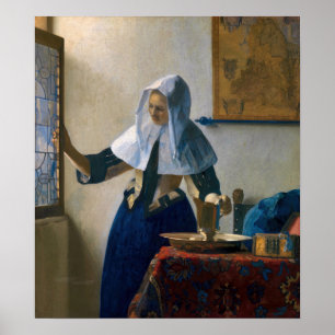 Poster Johannes Vermeer - Femme avec un lanceur d'eau