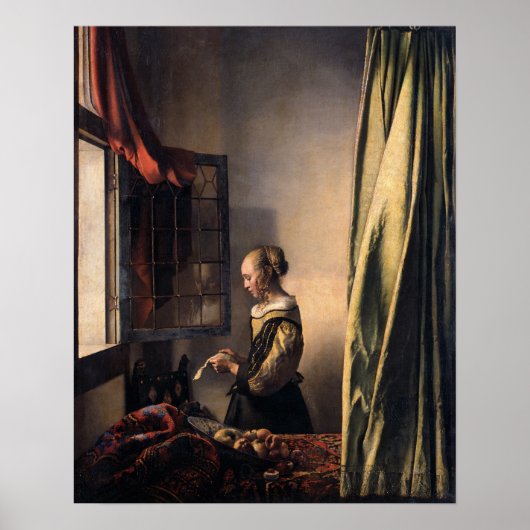 Poster Johannes Vermeer, Girl Reading a Letter (Devant)