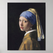 Poster Johannes Vermeer - La fille avec une perle à oreil (Devant)
