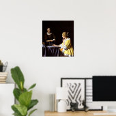 Poster Johannes Vermeer - Maîtresse et domestique (Bureau à domicile)