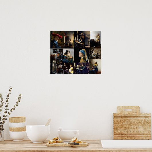 Poster Johannes Vermeer - Masterpieces Patchwork (Cuisine)
