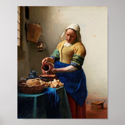 Poster Johannes Vermeer. Milkmaid. fine art vintage (Devant)