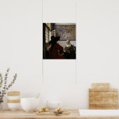 Poster Johannes Vermeer - Officier avec une fille qui rit (Cuisine)
