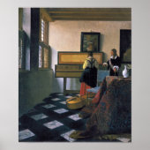 Poster Johannes Vermeer, van Delft, La leçon de musique (Devant)