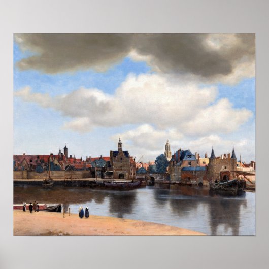 Poster Johannes Vermeer - Vue de Delft (Devant)