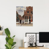 Poster Johannes Vermeer, Vue Des Maisons À Delft (Bureau à domicile)